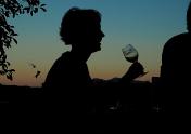 Wine at sunset